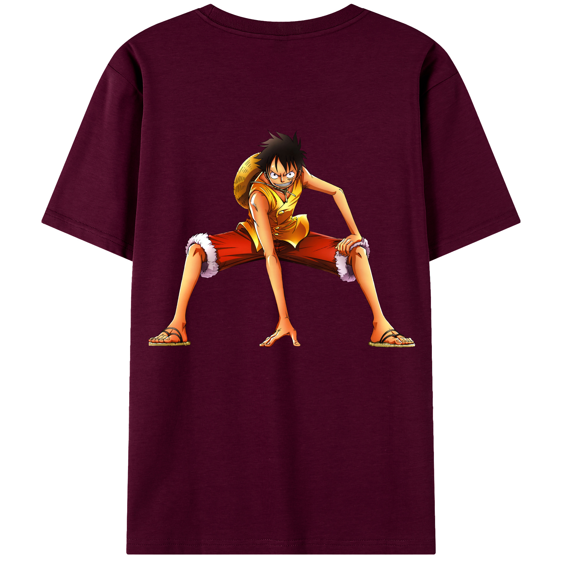 ワンピース モンキー・D・ルフィ ONE PIECE Monkey D. Luffy レディース半袖Tシャツ(バックプリント)